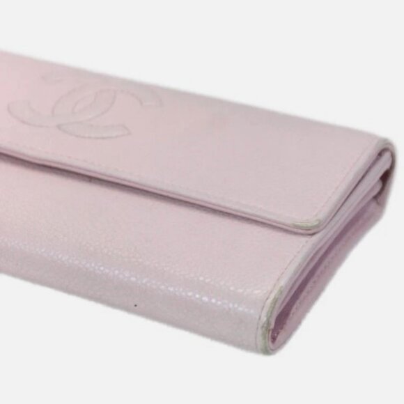 🩷Chanel Womens Light Pink Leather CC Flap Long Wallet🩷 - Picture 4 of 9